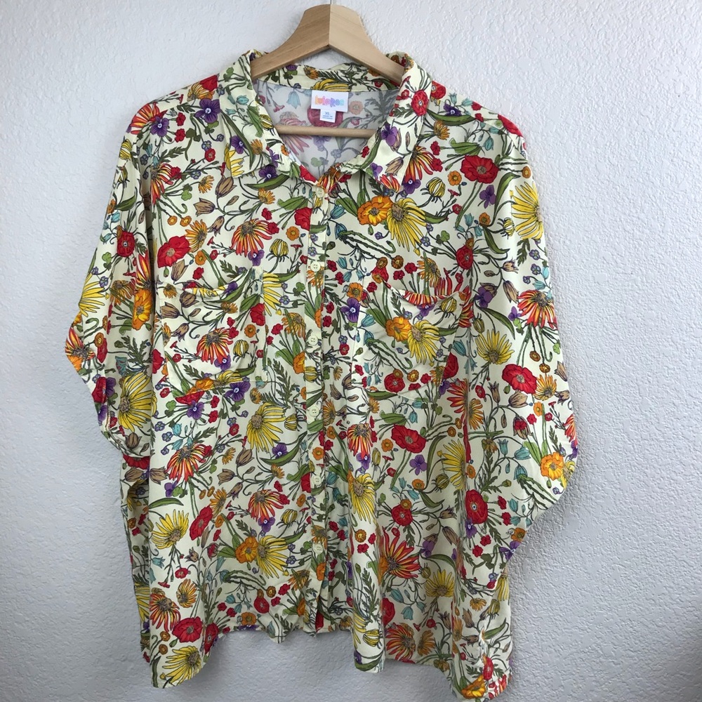 Lularoe Wild flower Button Down Blouse